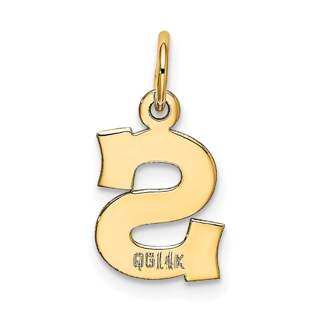 Lovely Rita's Pendants & Charms 14k Yellow Gold Small Block Design Letter S Initial Pendant