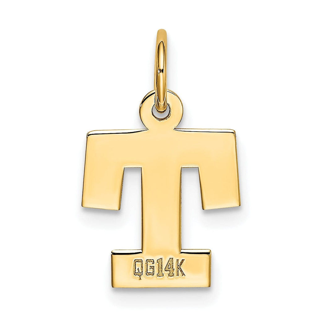 Lovely Rita's Pendants & Charms 14k Yellow Gold Small Block Design Letter T Initial Pendant
