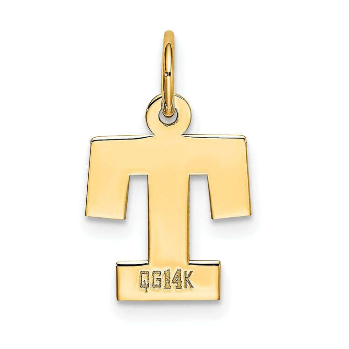 Lovely Rita's Pendants & Charms 14k Yellow Gold Small Block Design Letter T Initial Pendant