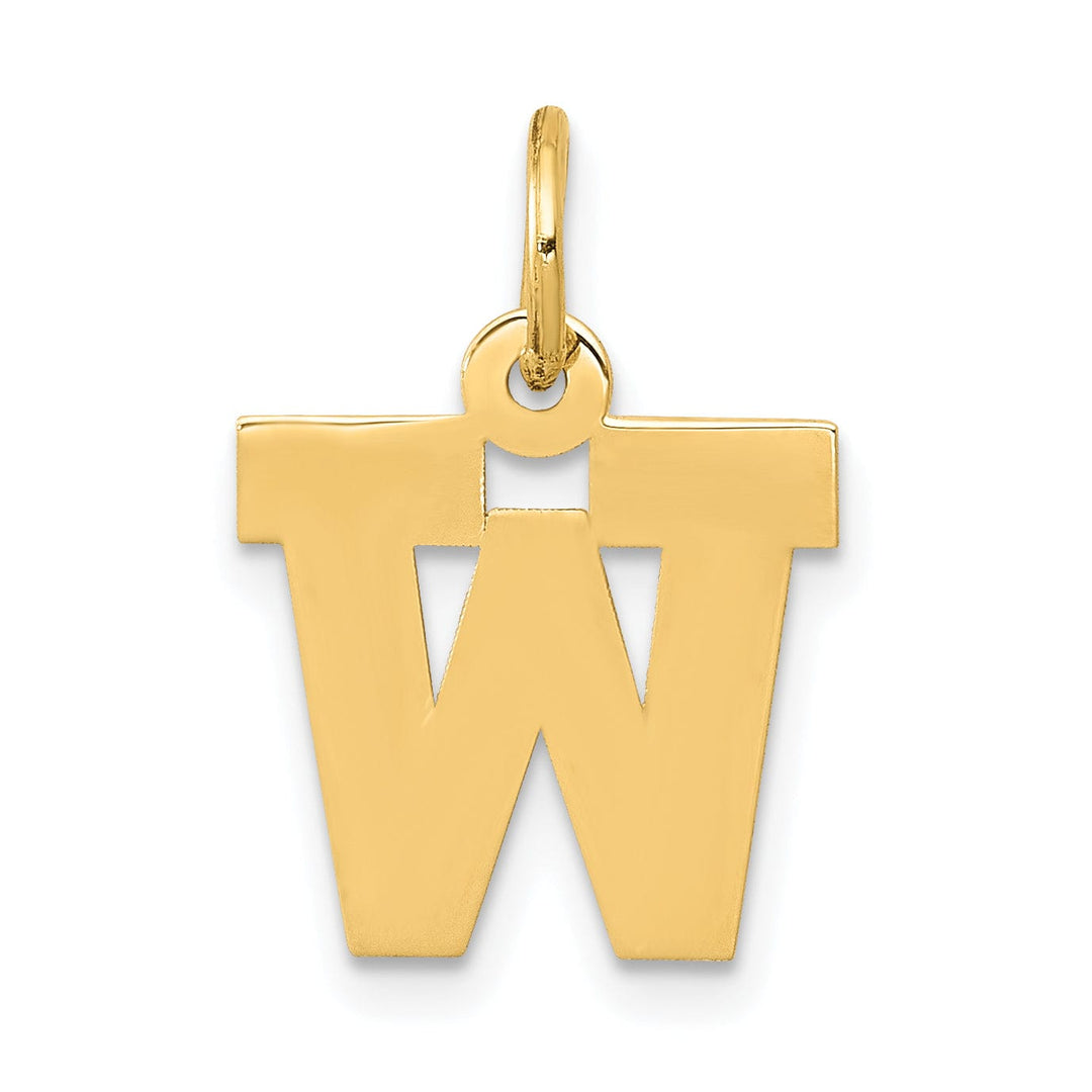 Lovely Rita's Pendants & Charms 14k Yellow Gold Small Block Design Letter W Initial Pendant