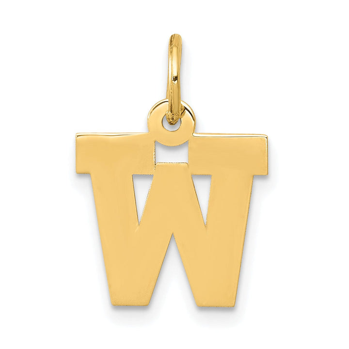 Lovely Rita's Pendants & Charms 14k Yellow Gold Small Block Design Letter W Initial Pendant