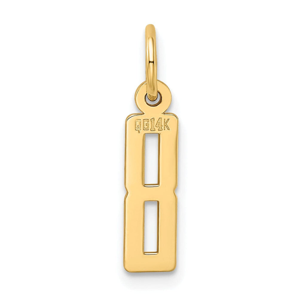 Lovely Rita's Pendants & Charms 14K Yellow Gold Small Elongated Shape Number 8 Pendant