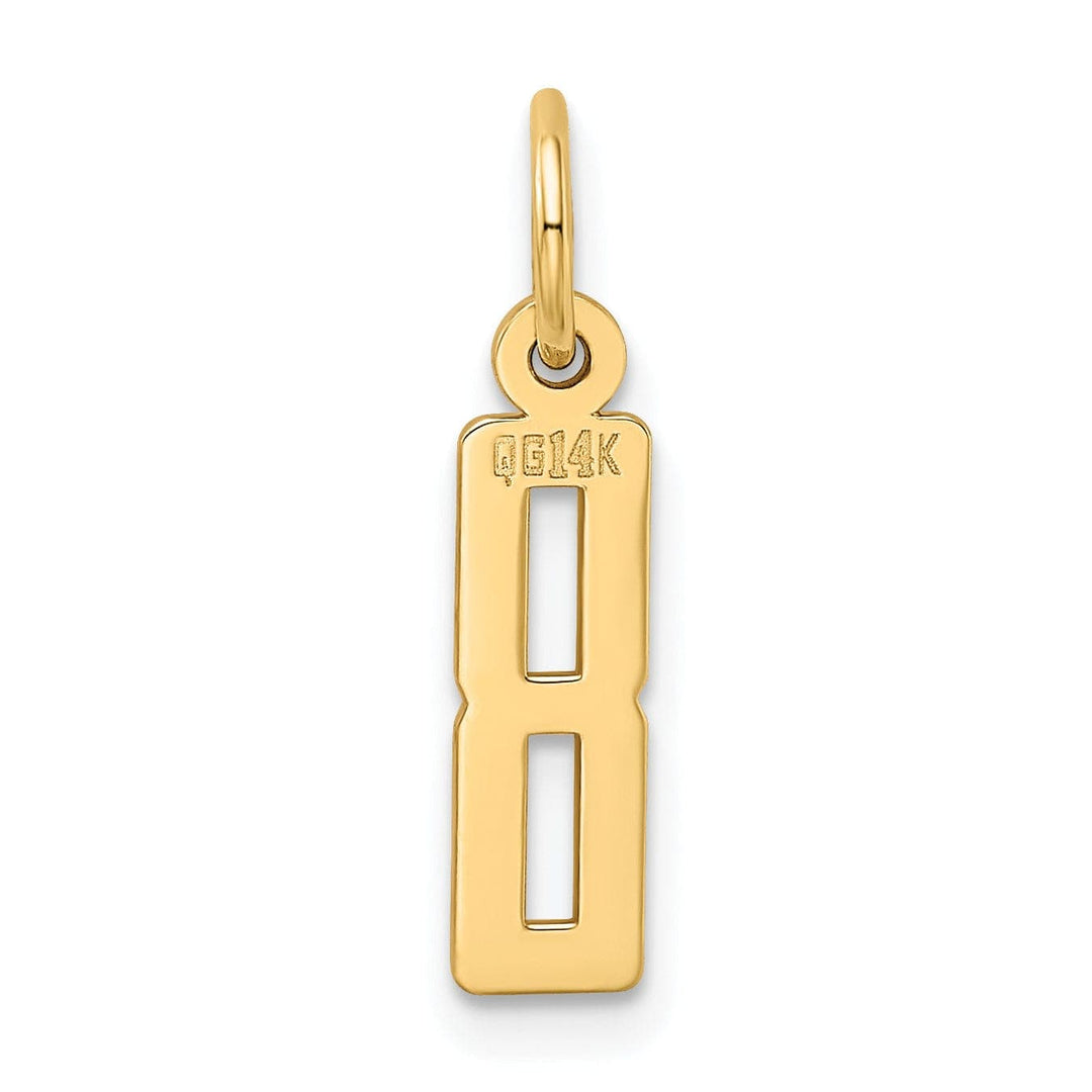 Lovely Rita's Pendants & Charms 14K Yellow Gold Small Elongated Shape Number 8 Pendant