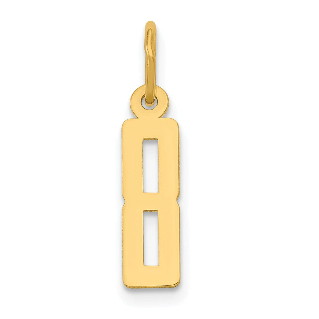 Lovely Rita's Pendants & Charms 14K Yellow Gold Small Elongated Shape Number 8 Pendant