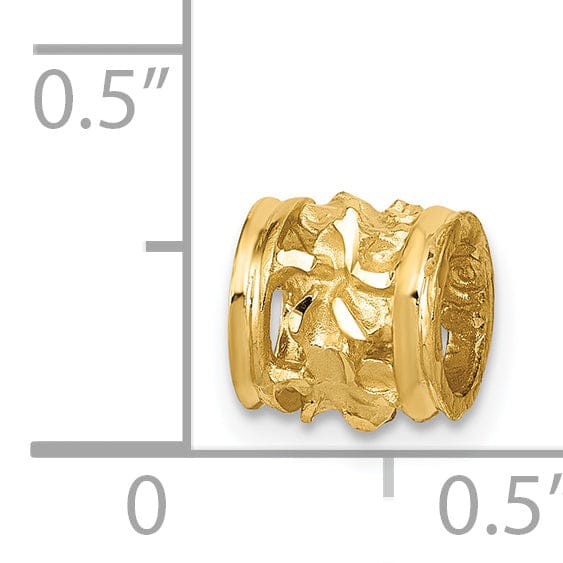 Lovely Rita's Pendants & Charms 14k Yellow Gold Small Plumeria Flower Barrel Slide Pendant