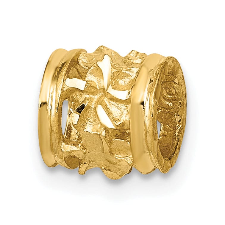 Lovely Rita's Pendants & Charms 14k Yellow Gold Small Plumeria Flower Barrel Slide Pendant