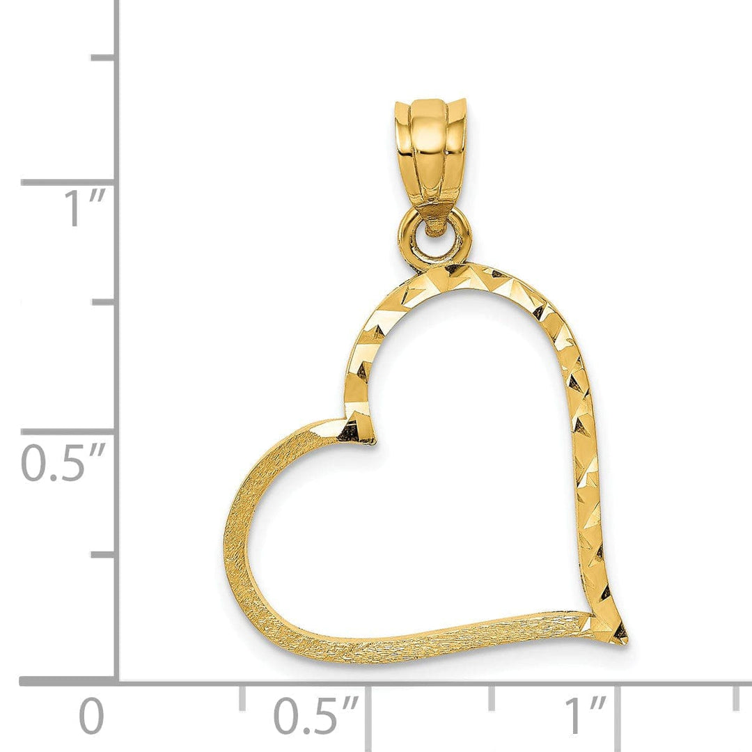 Lovely Rita's Pendants & Charms 14k Yellow Gold Small Reversible Heart Pendant