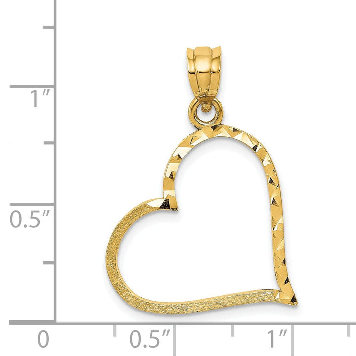 Lovely Rita's Pendants & Charms 14k Yellow Gold Small Reversible Heart Pendant