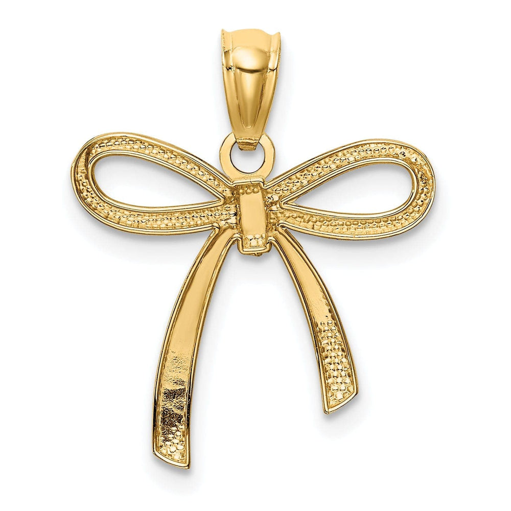 Lovely Rita's Pendants & Charms 14k Yellow Gold Small Ribbon Bow Charm Pendant