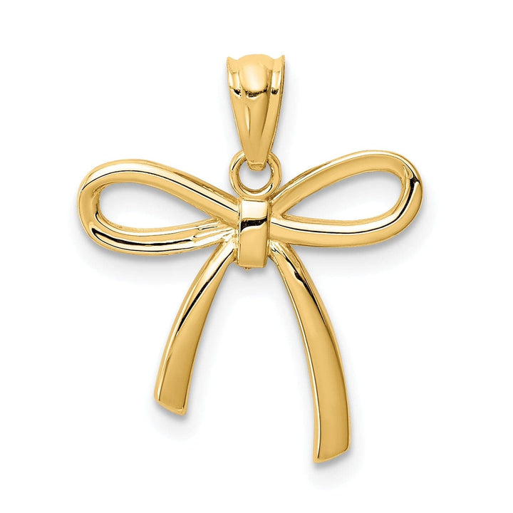 Lovely Rita's Pendants & Charms 14k Yellow Gold Small Ribbon Bow Charm Pendant
