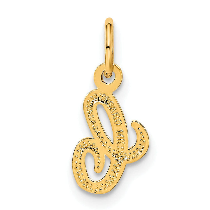 Lovely Rita's Pendants & Charms 14K Yellow Gold Small Script Design Letter C Initial Charm Pendant