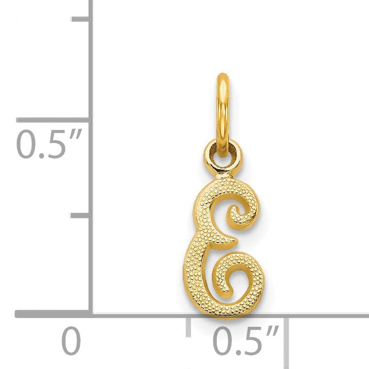 Lovely Rita's Pendants & Charms 14K Yellow Gold Small Script Design Letter E Initial Charm Pendant