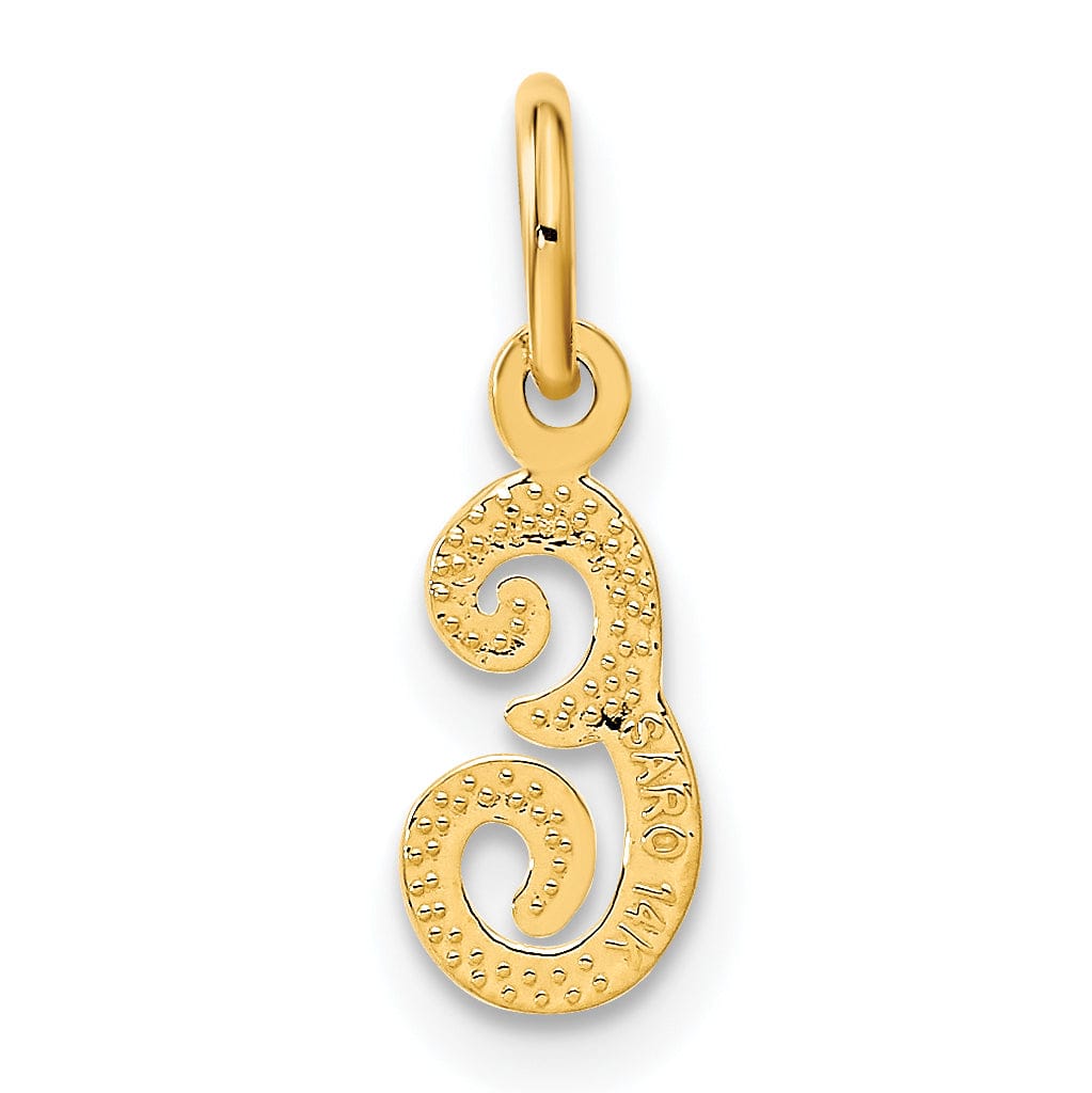 Lovely Rita's Pendants & Charms 14K Yellow Gold Small Script Design Letter E Initial Charm Pendant
