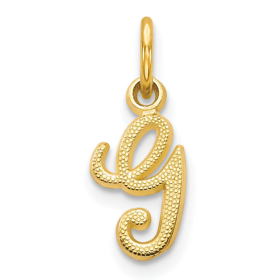 Lovely Rita's Pendants & Charms 14K Yellow Gold Small Script Design Letter G Initial Charm Pendant