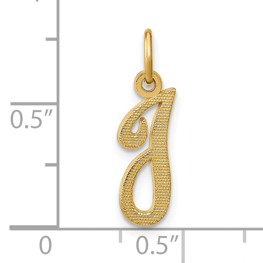 Lovely Rita's Pendants & Charms 14K Yellow Gold Small Script Design Letter I Initial Charm Pendant