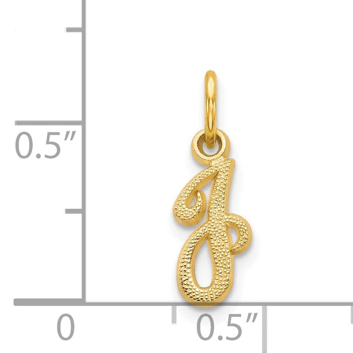 Lovely Rita's Pendants & Charms 14K Yellow Gold Small Script Design Letter J Initial Charm Pendant