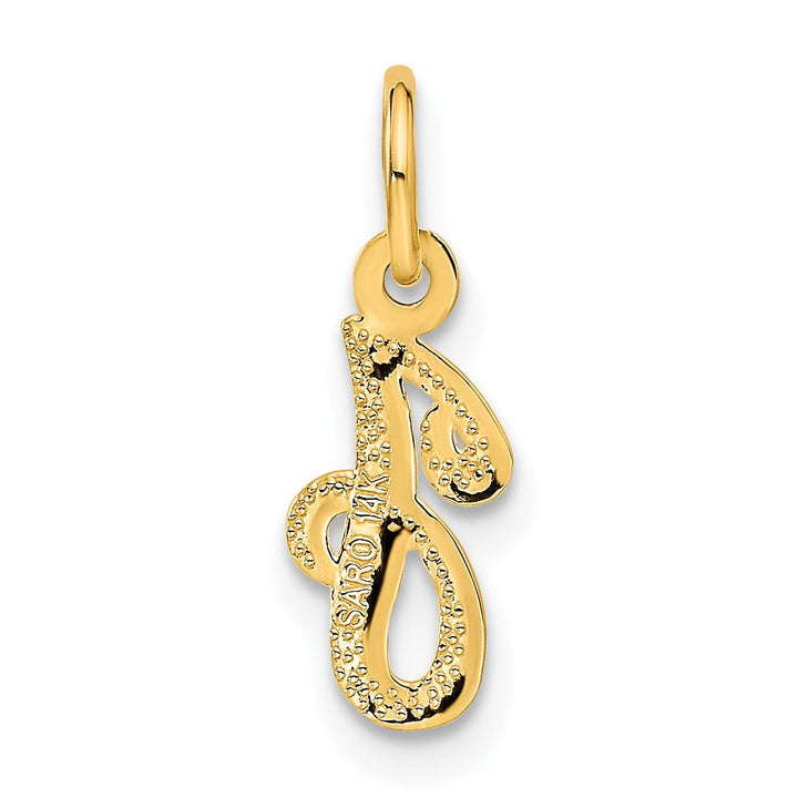 Lovely Rita's Pendants & Charms 14K Yellow Gold Small Script Design Letter J Initial Charm Pendant