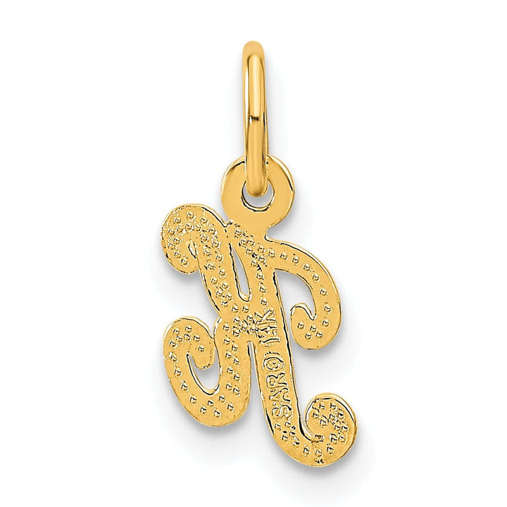 Lovely Rita's Pendants & Charms 14K Yellow Gold Small Script Design Letter K Initial Charm Pendant