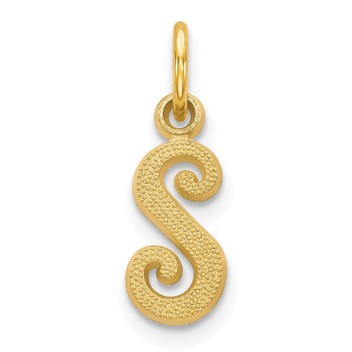 Lovely Rita's Pendants & Charms 14K Yellow Gold Small Script Design Letter Z Initial Charm Pendant