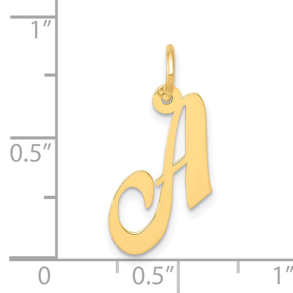 Lovely Rita's Pendants & Charms 14K Yellow Gold Small Size Fancy Script Letter A Initial Pendant