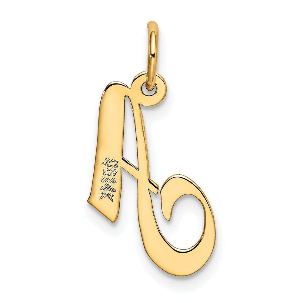 Lovely Rita's Pendants & Charms 14K Yellow Gold Small Size Fancy Script Letter A Initial Pendant