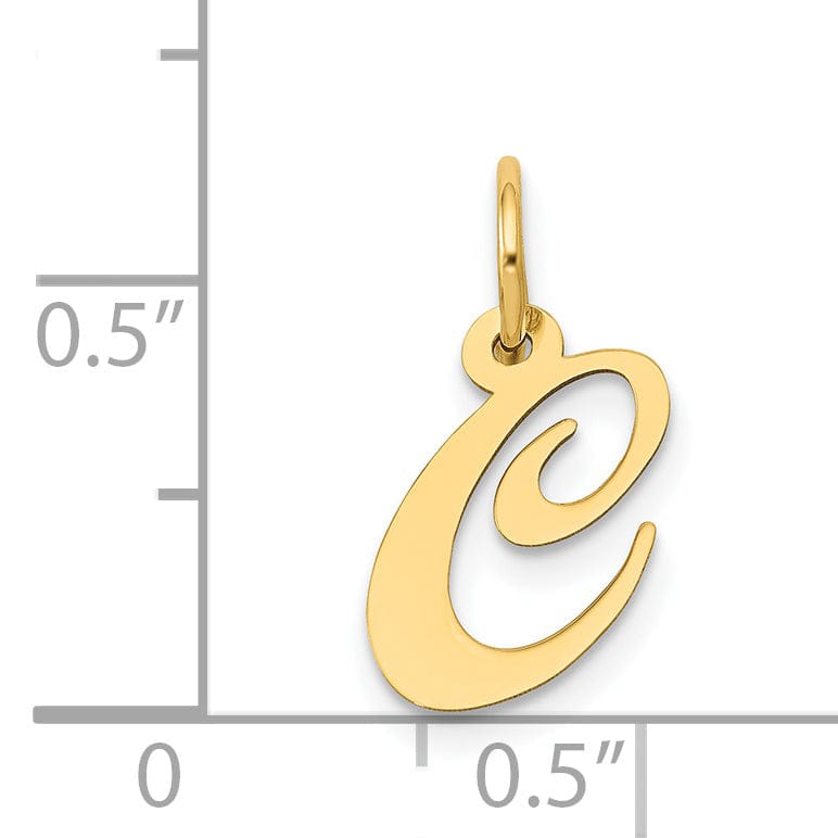Lovely Rita's Pendants & Charms 14K Yellow Gold Small Size Fancy Script Letter C Initial Pendant