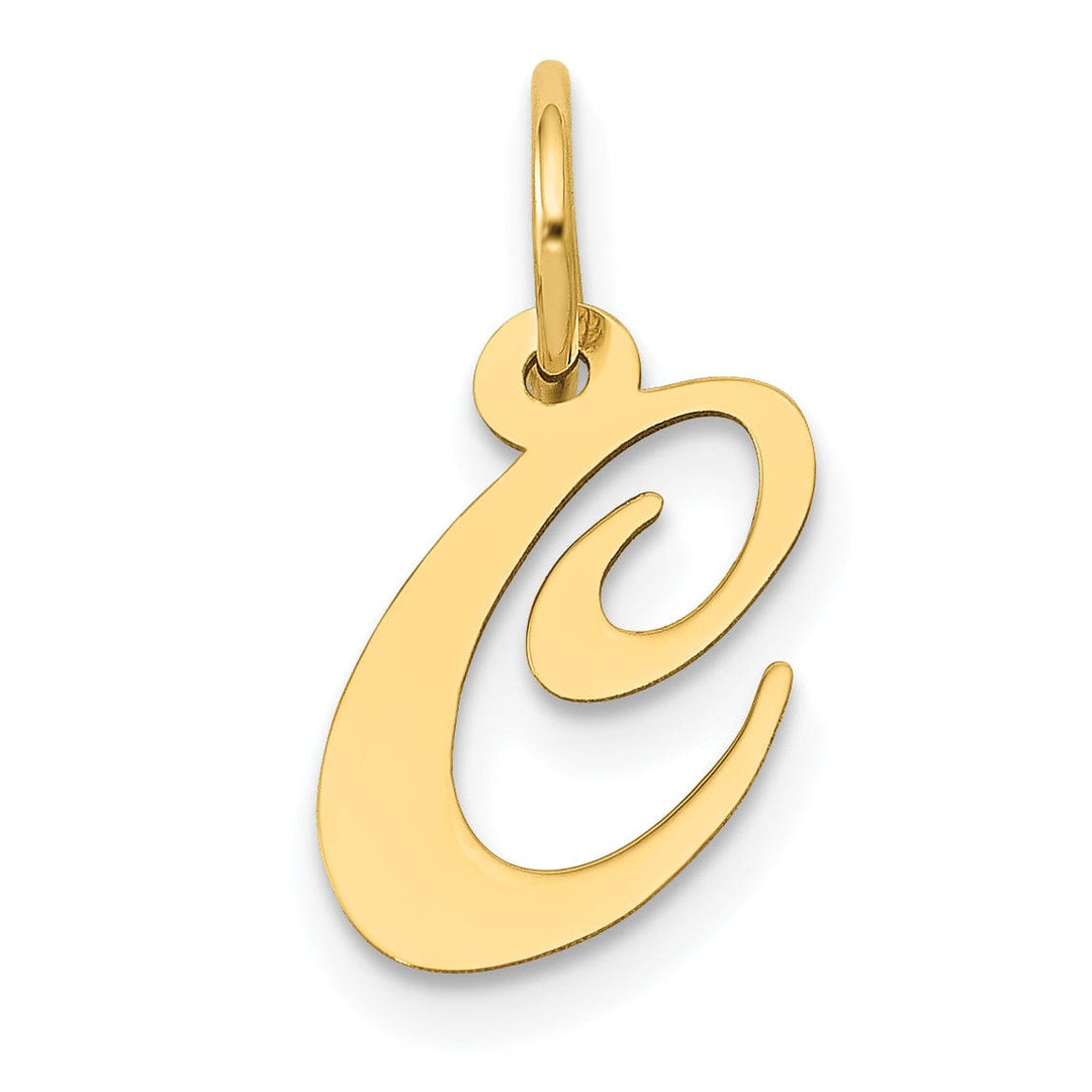 Lovely Rita's Pendants & Charms 14K Yellow Gold Small Size Fancy Script Letter C Initial Pendant
