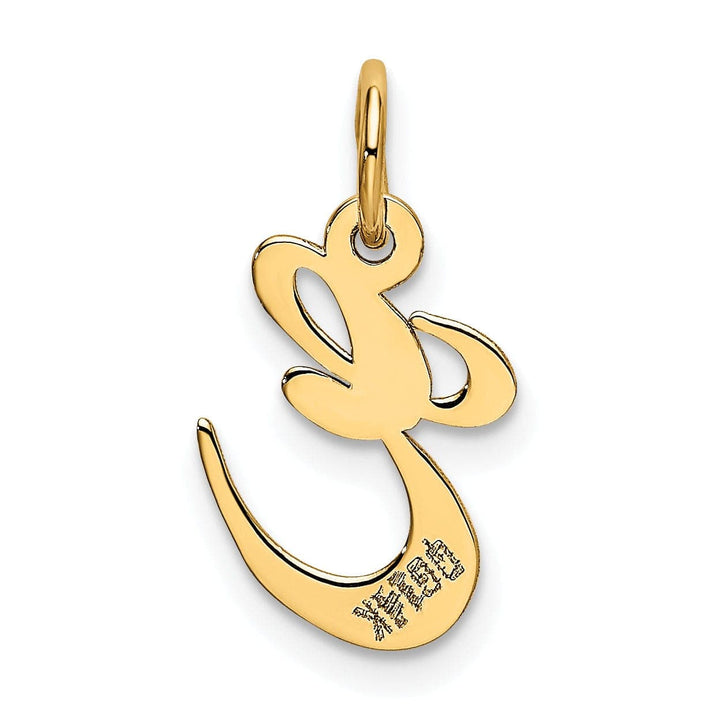 Lovely Rita's Pendants & Charms 14K Yellow Gold Small Size Fancy Script Letter E Initial Pendant