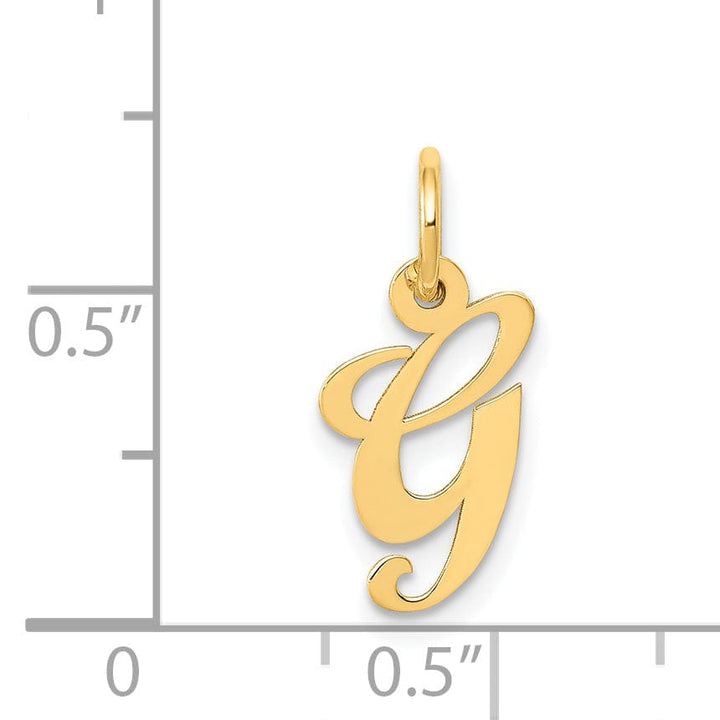Lovely Rita's Pendants & Charms 14K Yellow Gold Small Size Fancy Script Letter G Initial Pendant