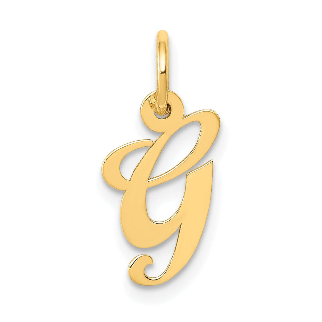 Lovely Rita's Pendants & Charms 14K Yellow Gold Small Size Fancy Script Letter G Initial Pendant