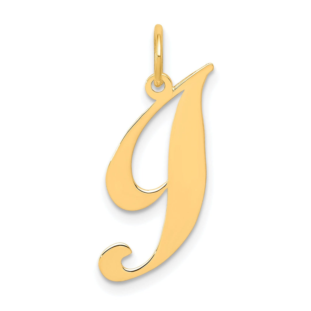 Lovely Rita's Pendants & Charms 14K Yellow Gold Small Size Fancy Script Letter I Initial Pendant