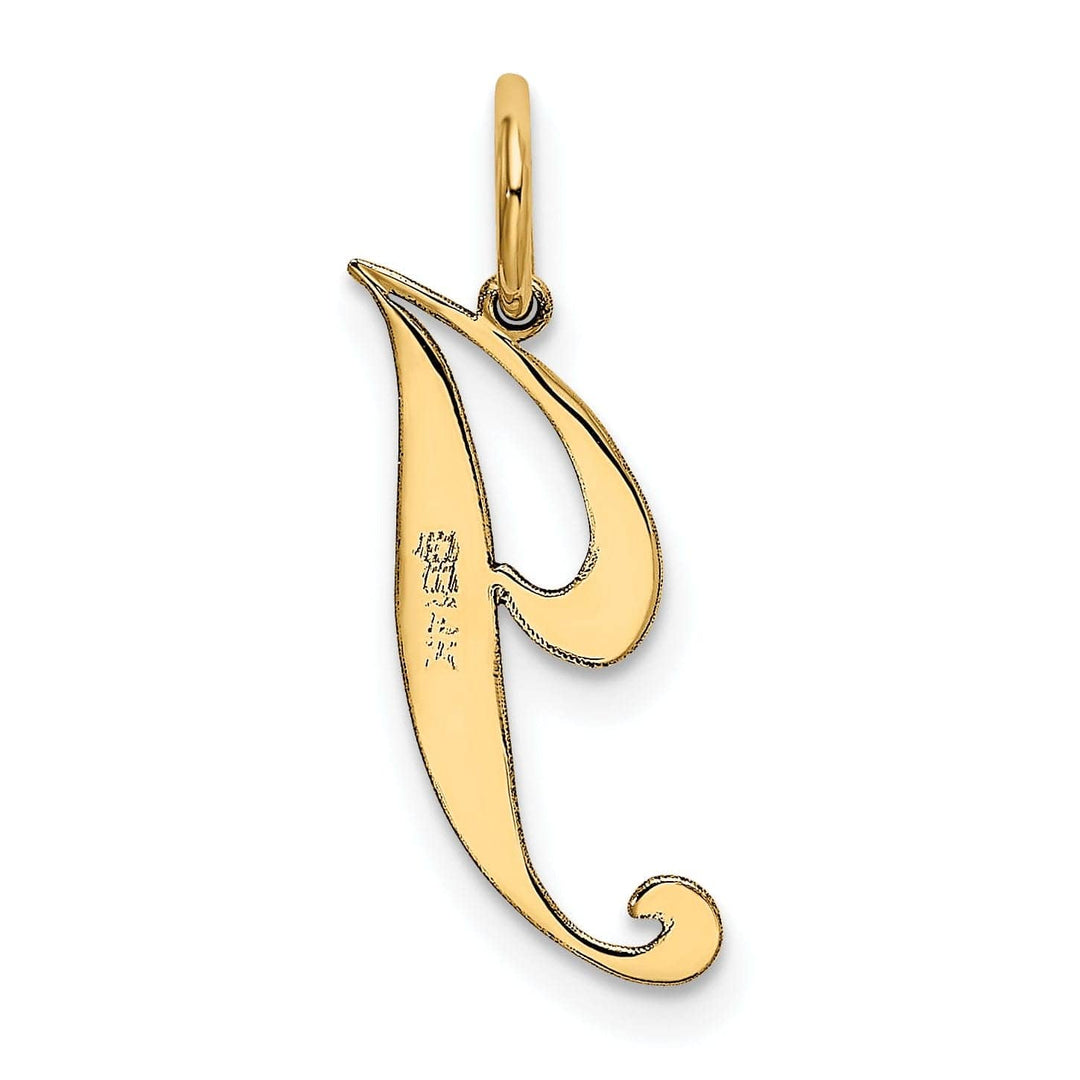 Lovely Rita's Pendants & Charms 14K Yellow Gold Small Size Fancy Script Letter J Initial Pendant