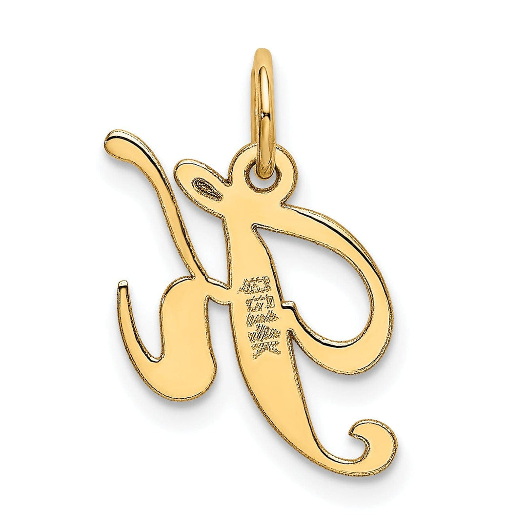 Lovely Rita's Pendants & Charms 14K Yellow Gold Small Size Fancy Script Letter K Initial Pendant