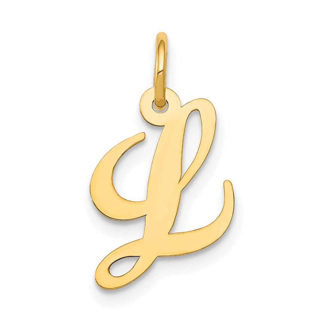 Lovely Rita's Pendants & Charms 14K Yellow Gold Small Size Fancy Script Letter L Initial Pendant