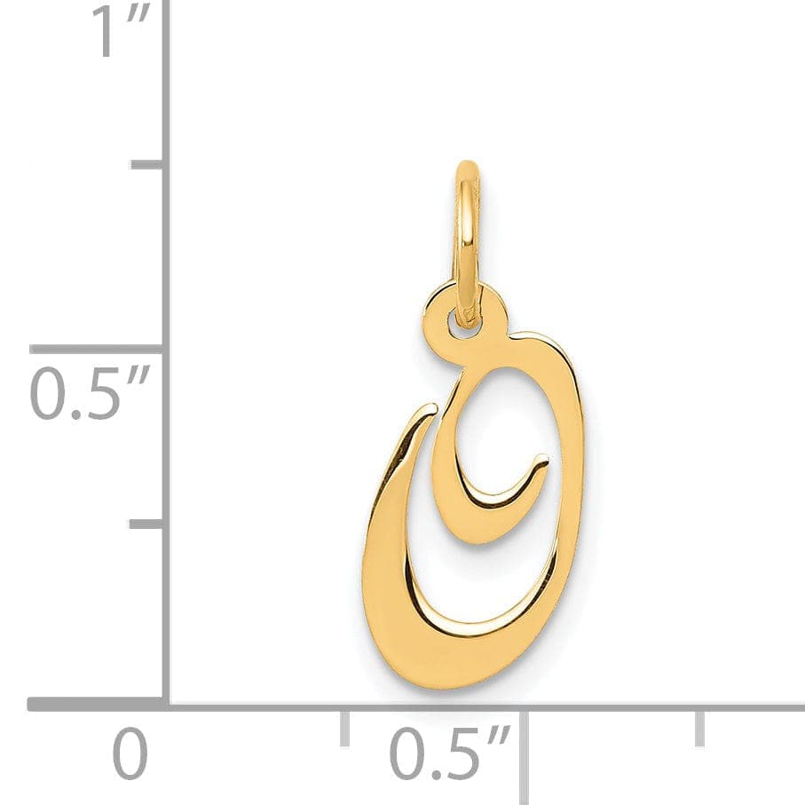 Lovely Rita's Pendants & Charms 14K Yellow Gold Small Size Fancy Script Letter O Initial Pendant
