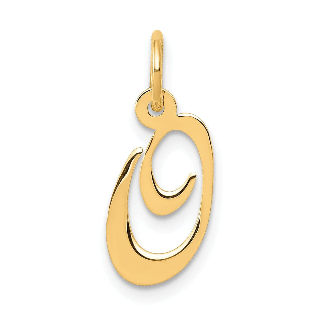 Lovely Rita's Pendants & Charms 14K Yellow Gold Small Size Fancy Script Letter O Initial Pendant