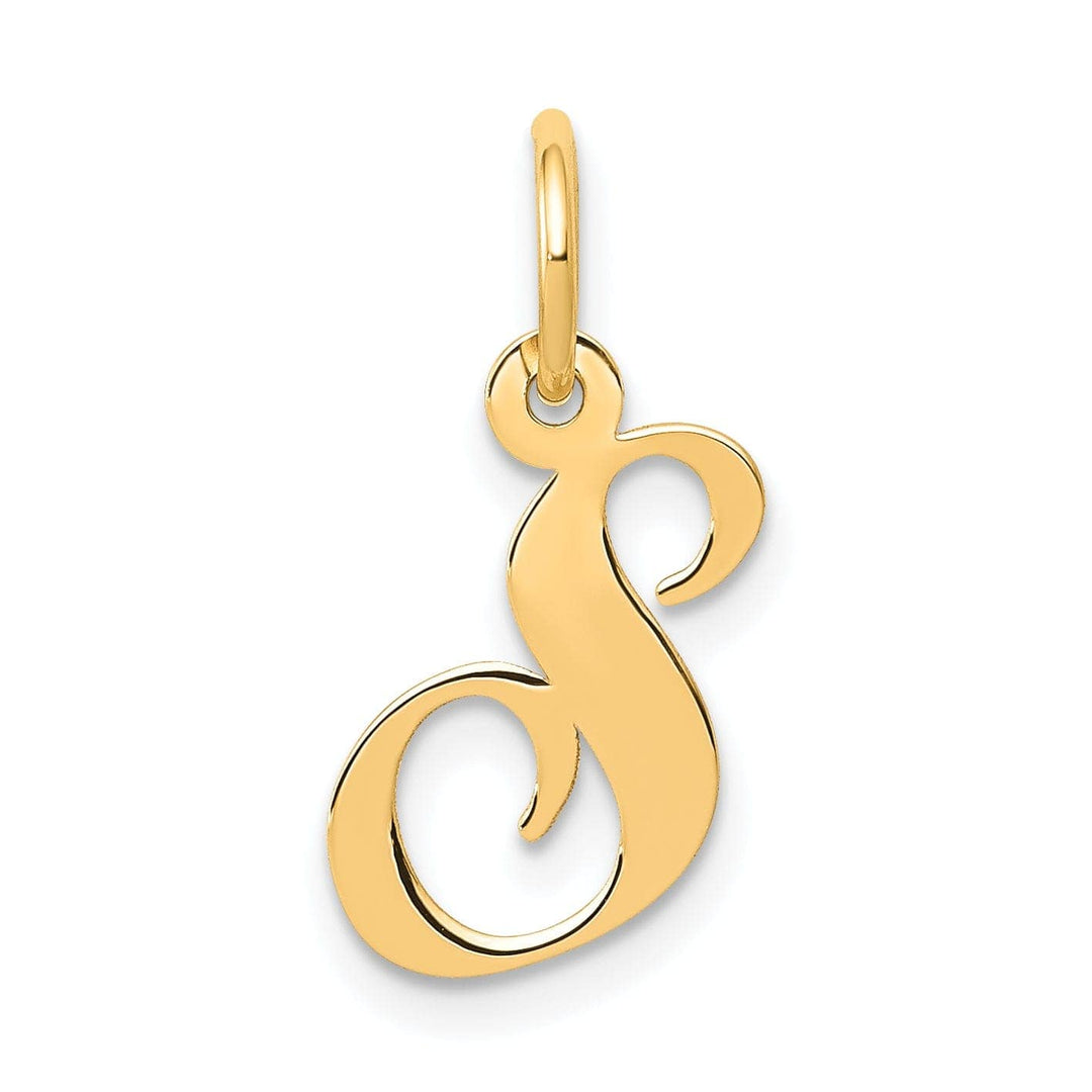 Lovely Rita's Pendants & Charms 14K Yellow Gold Small Size Fancy Script Letter S Initial Pendant by Lovely Rita's