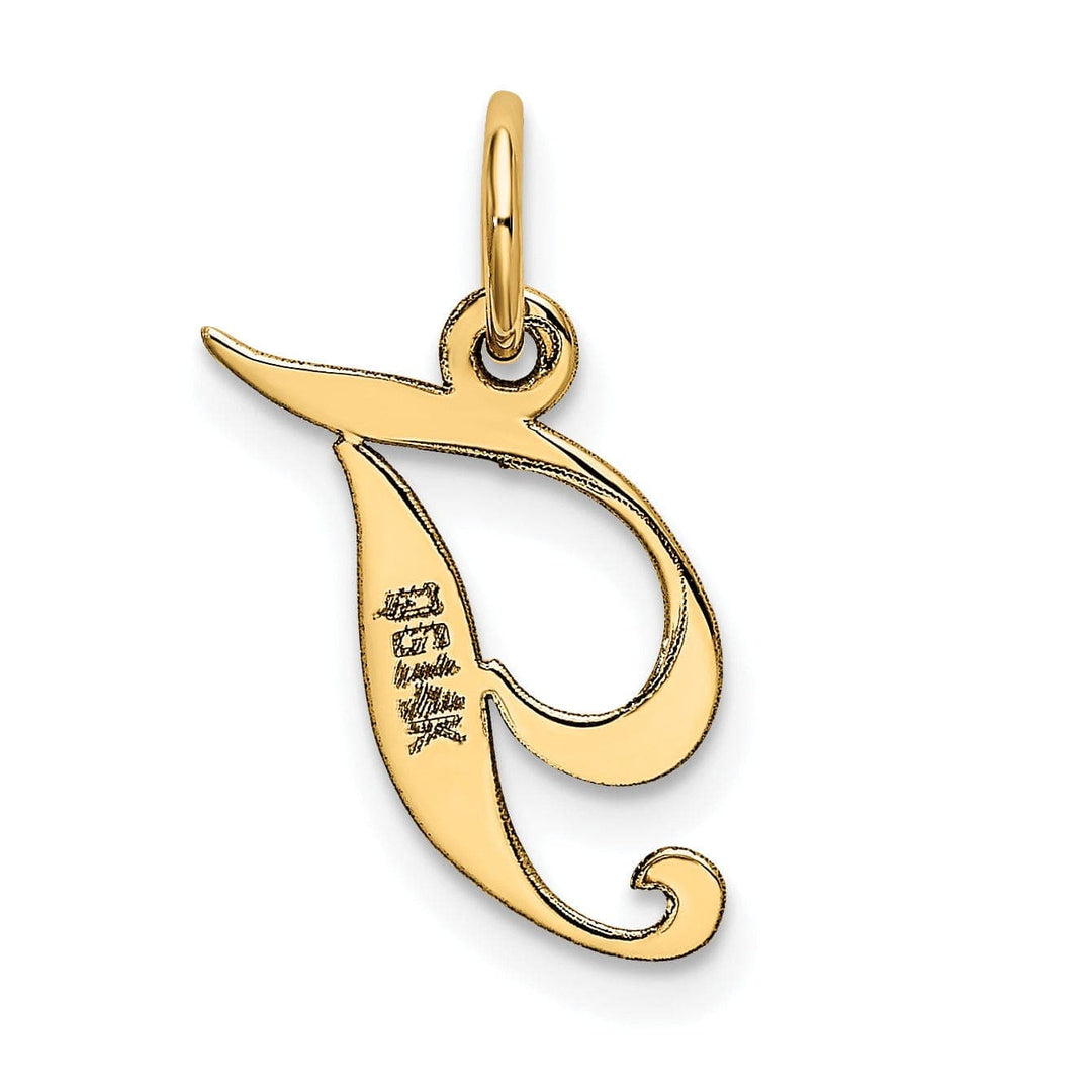 Lovely Rita's Pendants & Charms 14K Yellow Gold Small Size Fancy Script Letter T Initial Pendant