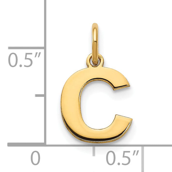Lovely Rita's Pendants & Charms 14k Yellow Gold  Small Size Letter C Initial Block Pendant