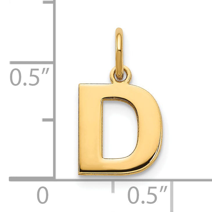 Lovely Rita's Pendants & Charms 14k Yellow Gold  Small Size Letter D Initial Block Pendant