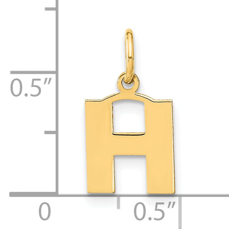 Lovely Rita's Pendants & Charms 14k Yellow Gold  Small Size Letter H Initial Block Pendant