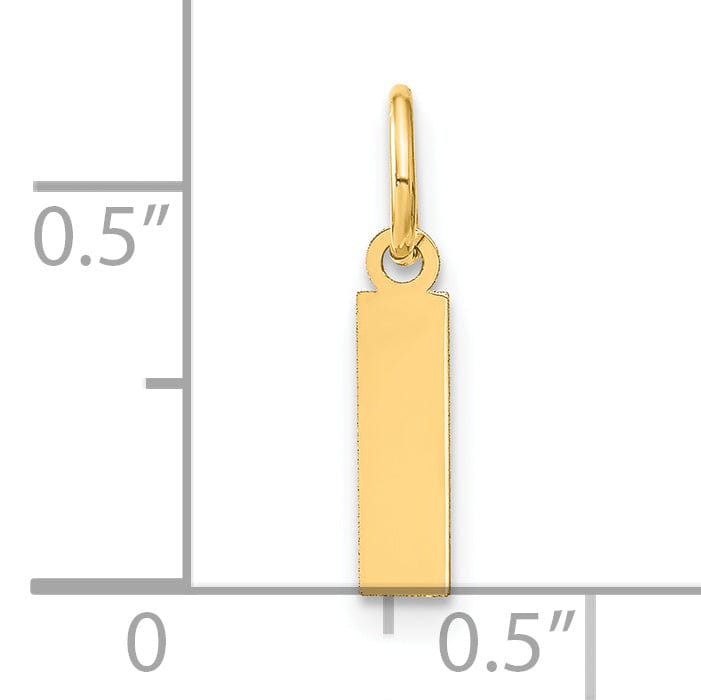 Lovely Rita's Pendants & Charms 14k Yellow Gold  Small Size Letter I Initial Block Pendant