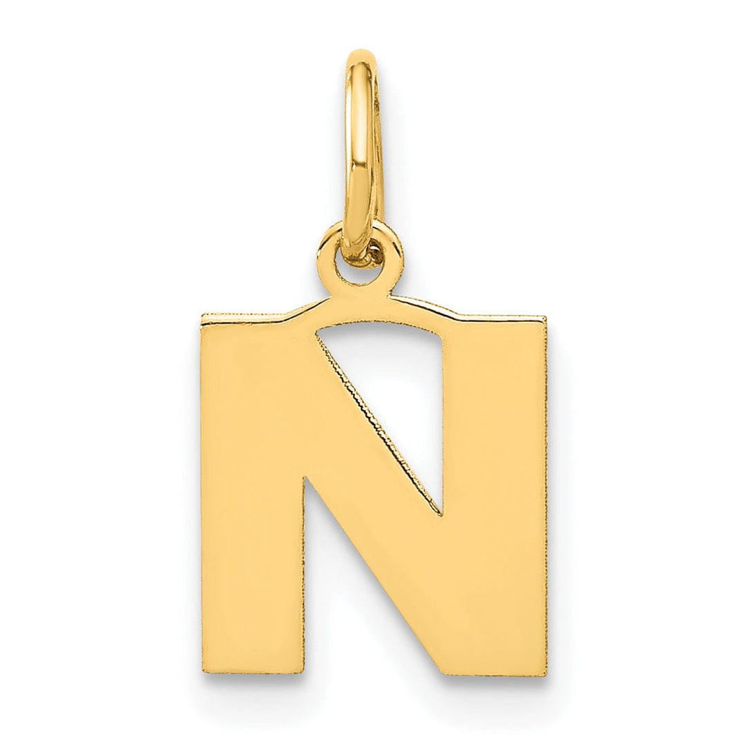 Lovely Rita's Pendants & Charms 14k Yellow Gold  Small Size Letter N Initial Block Pendant