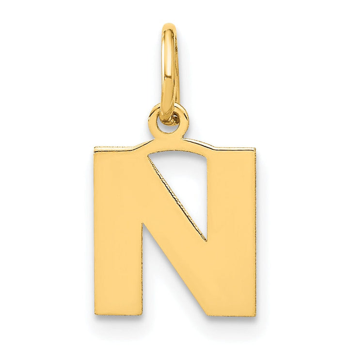 Lovely Rita's Pendants & Charms 14k Yellow Gold  Small Size Letter N Initial Block Pendant