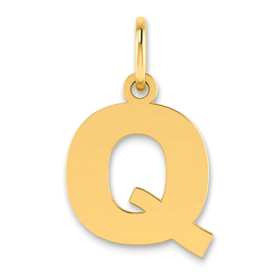 Lovely Rita's Pendants & Charms 14k Yellow Gold  Small Size Letter Q Initial Block Pendant