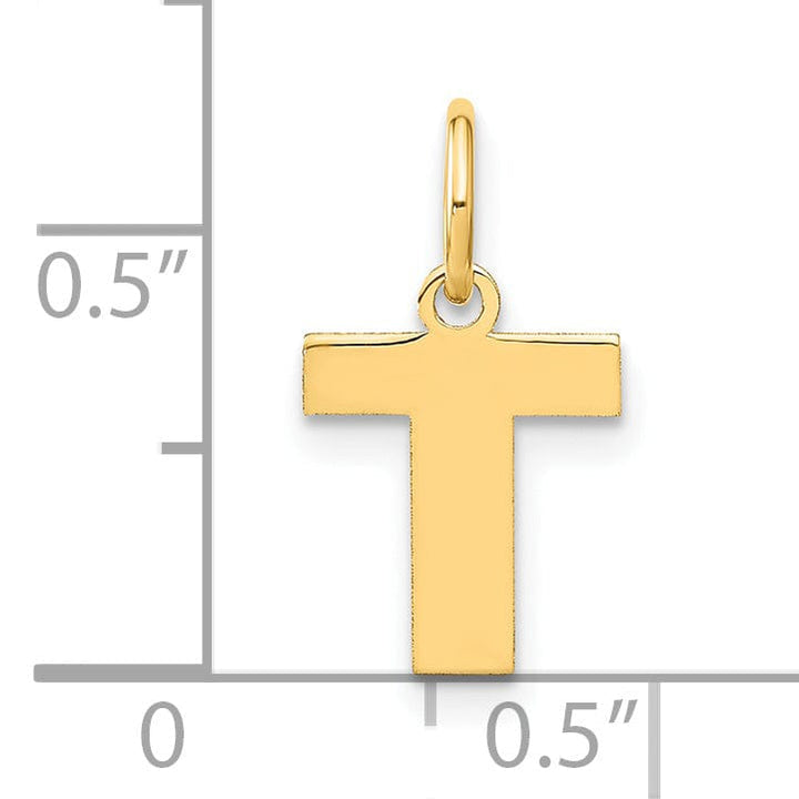 Lovely Rita's Pendants & Charms 14k Yellow Gold  Small Size Letter T Initial Block Pendant