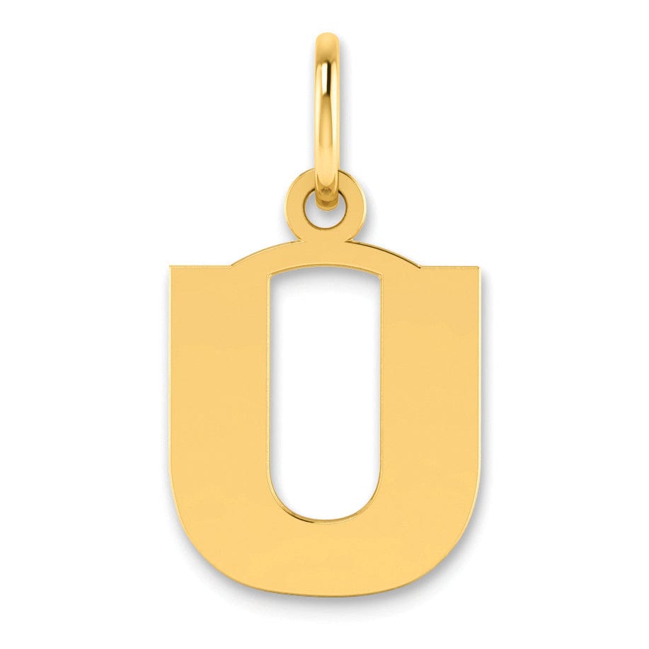 Lovely Rita's Pendants & Charms 14k Yellow Gold  Small Size Letter U Initial Block Pendant