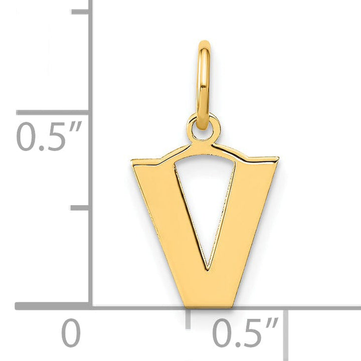 Lovely Rita's Pendants & Charms 14k Yellow Gold  Small Size Letter V Initial Block Pendant