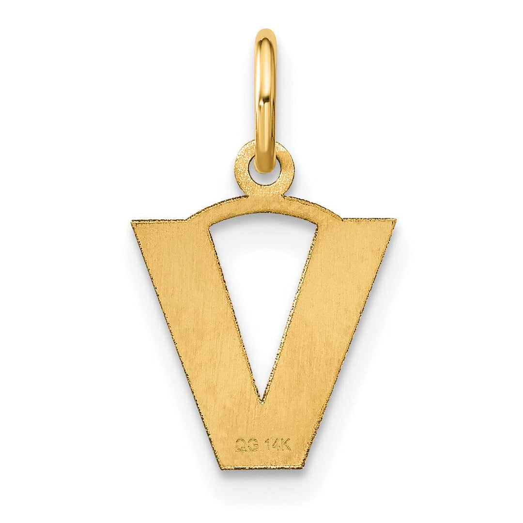 Lovely Rita's Pendants & Charms 14k Yellow Gold  Small Size Letter V Initial Block Pendant