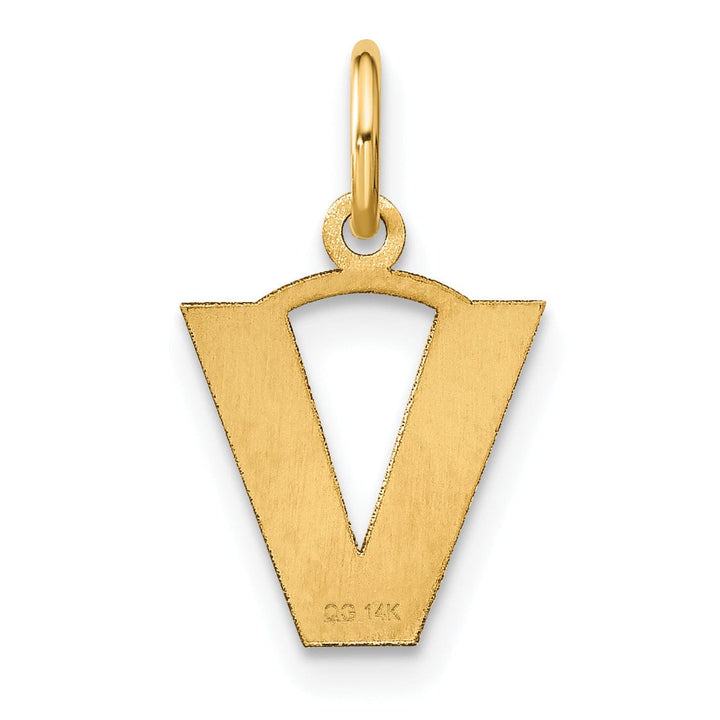 Lovely Rita's Pendants & Charms 14k Yellow Gold  Small Size Letter V Initial Block Pendant
